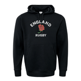 A comfortable Nations of Rugby England Rugby 60/40 Pullover Hoodie with a red rose on it by WRS Augusta.