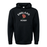 A comfortable Nations of Rugby England Rugby 60/40 Pullover Hoodie with a red rose on it by WRS Augusta.