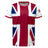 A Nations of Rugby Great Britain Sevens Rugby Flag Jersey featuring the Union Jack flag design, predominantly in red, white, and blue colors. This supporter jersey by Admiral has short sleeves with "GREAT BRITAIN" text visible near the bottom right corner, perfect for fans of Great Britain Sevens Rugby.