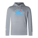 The Canterbury Fiji CCC Club Lightweight Hoodie by WRS Canterbury is a lightweight gray sweatshirt with a bold blue Canterbury logo and a small Fiji CCC Club flag graphic on the front.