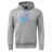 The Canterbury Fiji CCC Flag Club Hoodie by WRS Canterbury is a gray hoodie with a front pocket, showcasing a blue and white CCC logo and a small flag design on the chest.