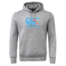 The Canterbury Fiji CCC Flag Club Hoodie by WRS Canterbury is a gray hoodie with a front pocket, showcasing a blue and white CCC logo and a small flag design on the chest.
