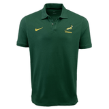 Springboks Unity Pique Polo by Nike, made from 100% cotton, featuring the iconic Nike Swoosh logo on the right chest and a bold Springboks logo on the left.
