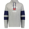 The WRS Augusta Nations of Rugby France Jackson Way Hoodie features grey fabric, navy sleeve stripes, a red rooster, and "France Rugby" on the chest—ideal for fans supporting France in the Nations of Rugby.