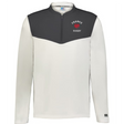 The EMB Augusta Nations of Rugby France Sideline Grid 1/4 Zip Pullover is a white and dark gray fleece with "FRANCE RUGBY" on the left chest and a red rooster logo.