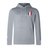 The EMB Canterbury France Shield Club Lightweight Hoodie is a gray hoodie with a front pocket and drawstrings, featuring a chest France shield crest with vertical red, white, and blue stripes—ideal for rugby fans.