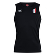 Black sleeveless EMB Canterbury Club Dry Singlet featuring the Canterbury logo on the right chest and a France Shield patch on the left.