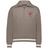 The EMB Augusta Women's Vintage Les Bleus Heritage Prep Pullover features a taupe quarter-zip design with white stripes and a “LES BLEUS FRANCE OUEST” logo with a red rooster on the left chest.