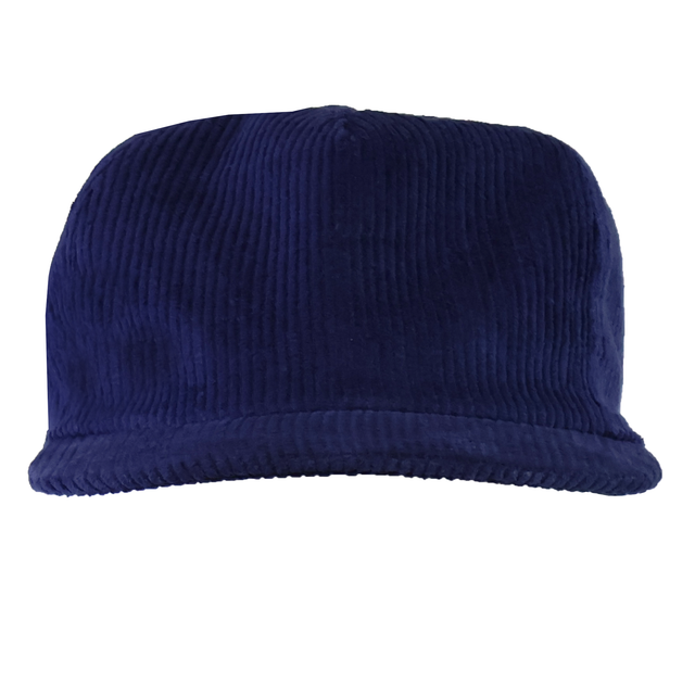 The Weld Corduroy Field Trip Hat is shown from the front in blue corduroy fabric against a white background, highlighting its vintage workwear-inspired style.