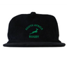 The EMB Weld Nations of Rugby South Africa Corduroy Field Trip Cap features black corduroy with "South Africa Rugby" and a green springbok logo—ideal for showing your support.