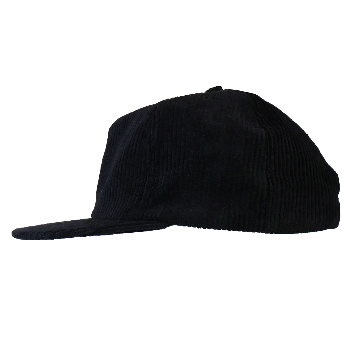 The EMB Weld Nations of Rugby Japan Corduroy Field Trip Cap is shown in profile, its black corduroy design blending classic style with subtle references to Japan’s rugby heritage against a white background.