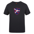 The Fort Wayne Rugby Club Plain Tee by WRS Canterbury features a cotton-heavy blend with a red and blue shield emblem, "Fort Wayne, FC, 1963" text, and two lions. Subtle Canterbury branding adds distinction to the timeless design.