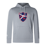 The Fort Wayne Rugby Club Lightweight Hoodie by WRS Canterbury features a polyester hood with a kangaroo and bear crest, the Canterbury logo, star, "EST. 1969" text, a front pocket, and drawstring hood for enhanced comfort and style.