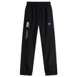 The Fort Wayne Rugby Cuffed Hem Stadium Pant by EMB Canterbury is ideal for rugby enthusiasts, featuring a stylish black design with cuffed hems, logo, and crest on the upper legs for comfort and flair.