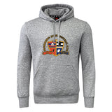 The Sacramento Rugby Football Club Club Hoodie by WRS Canterbury is a gray hoodie with a front pocket and a colorful club crest on the chest.