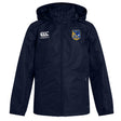 The Gulf Coast Fat Alberts Club Vaposhield Stadium Jacket by EMB Canterbury features padded insulation, a zip front, two zippered pockets, a white Canterbury logo, and a crest patch on the chest.