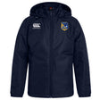 Stay dry in the EMB Canterbury Gulf Coast Fat Alberts Club Vaposhield Full Zip Rain Jacket, featuring water-resistant navy blue fabric, a zipper, Canterbury logo on the right chest, and the club crest on the left. Perfect for wet weather.