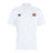 The EMB Canterbury Sacramento Rugby Football Club Club Dry Polo is a white, breathable short-sleeve shirt with a collar, three buttons, and two embroidered chest logos.