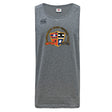 The Sacramento Rugby Football Club Tempo Vapodri Singlet by WRS Canterbury is a gray sleeveless athletic shirt made from recycled polyester, featuring the club’s crest and logo on the front.