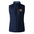 The Sacramento Rugby Football Club Women's Elite Microlite Gilet by EMB Canterbury is a navy blue, sleeveless insulated vest with a zip front and embroidered crest—perfect for layering.