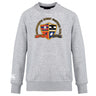 The Sacramento Rugby Football Club Club Crew Sweatshirt by WRS Canterbury features a light gray design with the club crest and embroidered CCC logo on the front center, offering ultra-soft comfort and style for fans.