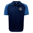 The Gulf Coast Fat Alberts Elite Polo by EMB Canterbury features short sleeves, navy and blue colors, a collar, three buttons, chest crest logo, and “Club Alliance” text. Made from lightweight Vapodri fabric for breathability and comfort.