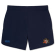 The Sacramento Rugby Football Club Women's Elite Woven Short by EMB Canterbury features a small crest logo on the right leg, Canterbury branding on the left, and zippered pockets for convenience.