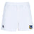 The EMB Canterbury Gulf Coast Fat Alberts Professional Rugby Short is made from durable polyester, with an elastic waistband, side pockets, the Canterbury logo on the left leg, and a blue/yellow East Allstars Varsity badge on the right.