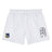 The EMB Canterbury Gulf Coast Fat Alberts Tactic Short is a white, lightweight men's training short with a blue and yellow badge on the left leg and black logo on the right—ideal for gym sessions.