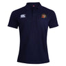 The EMB Canterbury Sacramento Rugby Football Club Waimak Polo features navy blue short sleeves, a CCC logo on the right chest, and a crest emblem on the left chest.