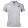 A light grey men's rugby shirt with short sleeves, a collar, three buttons, the EMB Canterbury logo on the right chest, and an embroidered Sacramento Rugby Football Club crest—this is the Waimak Polo by Canterbury.