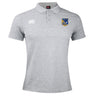 The Gulf Coast Fat Alberts Waimak Polo by EMB Canterbury is a light grey rugby polo featuring the Canterbury logo on the right chest and a blue and yellow embroidered badge on the left.