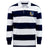 The EMB Mudoo Gulf Coast Fat Alberts Classic Long Sleeve Hooped Rugby Jersey features wide navy blue and white stripes, a white collar, and a club crest on the chest for timeless style and comfort.