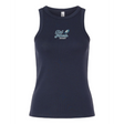 Show your Gulf Coast Fat Alberts pride in this navy women's baby rib tank by EMB S&S Activewear, featuring "Eat. Sleep. Rugby." and a rugby ball graphic in light blue and white on the chest.