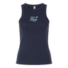 Show your Gulf Coast Fat Alberts pride in this navy women's baby rib tank by EMB S&S Activewear, featuring "Eat. Sleep. Rugby." and a rugby ball graphic in light blue and white on the chest.