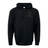 The Fiji Tonal 60/40 Fleece Pullover Hoodie by EMB Augusta is a black hooded sweatshirt with a front pocket and drawstring hood. This athletic fleece features a small palm tree and the text "Fiji Rugby" on the upper left chest area, making it perfect for any fan.