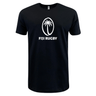 A lightweight black WRS LAT Fiji Rugby Supersoft T-shirt that proudly displays the words "Fiji Rugby".