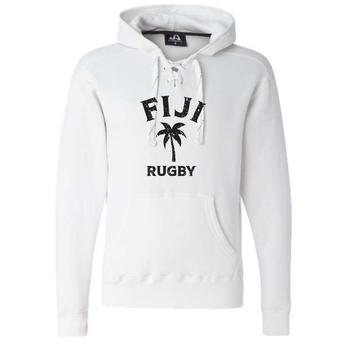 A Nations of Rugby Fiji Rugby Hockey Hoodie with the brand name WRS Alpha Broder, providing warmth and showing support for the team.