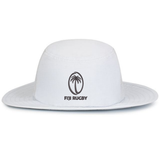 Stay cool and comfortable on sunny days with the EMB Augusta Fiji Rugby Perforated Boonie Hat, featuring a wide brim, moisture-wicking fabric, and palm tree emblem on the front.