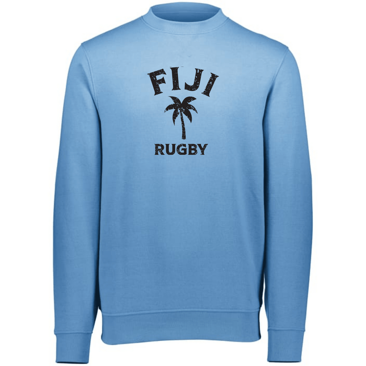 A blue Nations of Rugby Fiji Rugby Fleece Crewneck sweatshirt, perfect for rugby enthusiasts, by WRS Augusta.