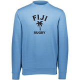 A blue Nations of Rugby Fiji Rugby Fleece Crewneck sweatshirt, perfect for rugby enthusiasts, by WRS Augusta.