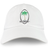 The Fiji Throwback Cotton Twill Dad Cap by EMB S&S Activewear features white cotton twill and a green palm tree with “FIJI RUGBY” embroidery on the front—ideal for fans of classic rugby hats.