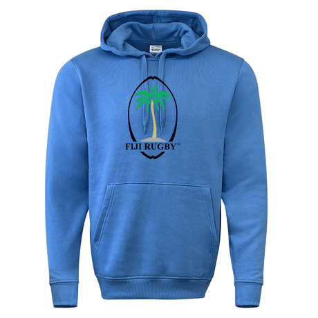A Fiji Throwback 60/40 Pullover Hoodie with a palm tree on it. (Brand Name: WRS Augusta)