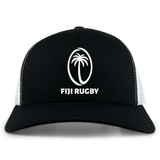 The Fiji rugby logo on a EMB Alpha Broder Fiji Retro Trucker Cap.