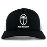 The Fiji rugby logo on a EMB Alpha Broder Fiji Retro Trucker Cap.