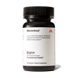 Momentous Iron+ by Momentous is a black bottle with 60 capsules, featuring Ferrochel iron and Vitamin B Complex for foundational health and energy support.