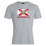 Show your rugby pride with the WRS Canterbury Florida CCC Flag Club T-shirt—a grey tee featuring the iconic red and white CCC Flag Club logo and coat of arms above bold red "canterbury" text.