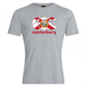 Show your rugby pride with the WRS Canterbury Florida CCC Flag Club T-shirt—a grey tee featuring the iconic red and white CCC Flag Club logo and coat of arms above bold red "canterbury" text.