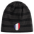 The EMB Canterbury France Shield Beanie is gray and black with a France Shield emblem displaying vertical blue, white, and red stripes.