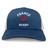 The Nations of Rugby France Retro Trucker Cap by EMB S&S Activewear features a blue and white design, red rooster graphic, "France Rugby" on the front, classic trucker style, and adjustable snapback for comfort.